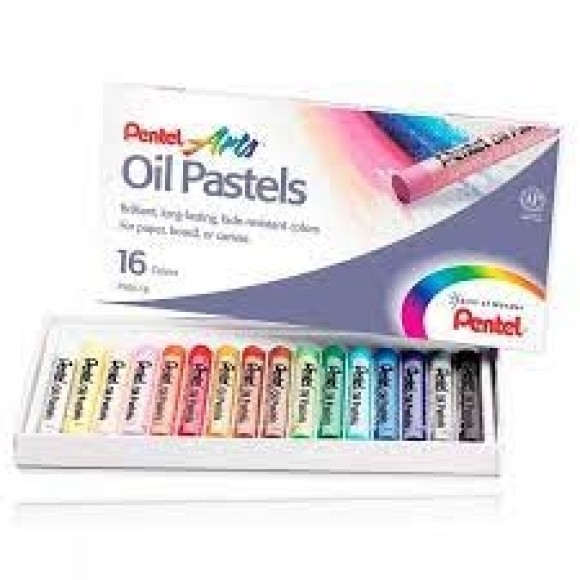 Giz Pastel Oleoso Estojo C/16 Cores Pentel