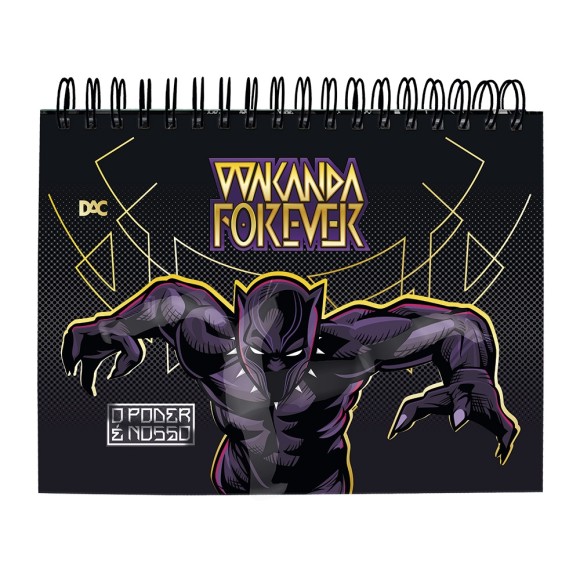 Caderno Smart Universitário Horizontal Marvel O Poder é Nosso com Folhas e Divisórias Reposicionáveis DAC 4186