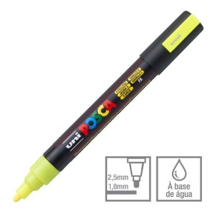 Caneta Marcador PC-5M Amarelo Fluorescente Posca