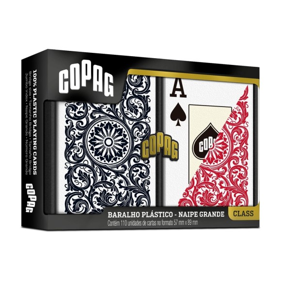 Baralho Class Plástico Estojo Duplo Naipe Grande Copag
